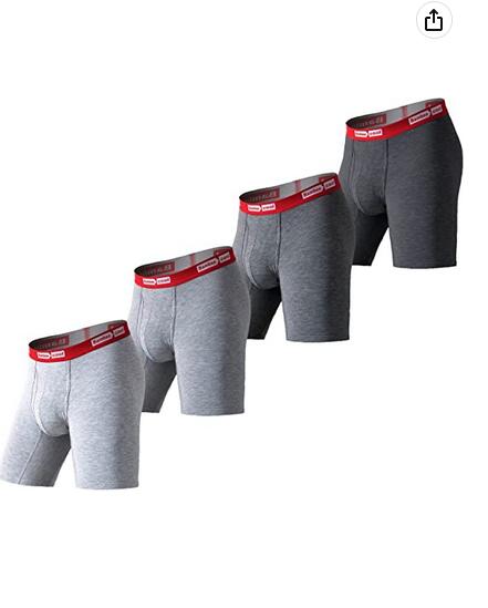 Men’s Underwear Soft Breathable Boxer Briefs for Men Bamboo Viscose Underwear (4 Pack)